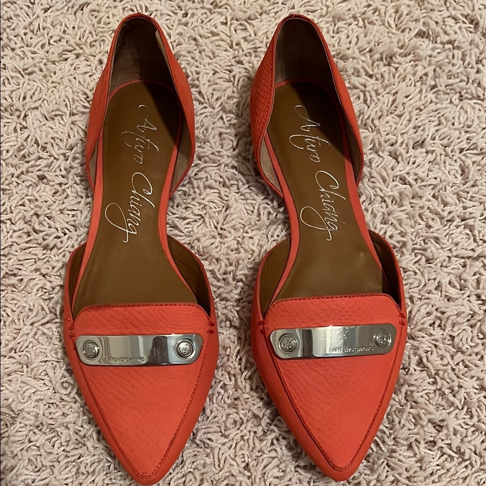 Arturo Chiang Orange Women's Flat dress Shoes